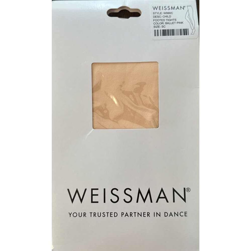 NIP Weissman Ballet Pink Footed Tights Girls Size Size SC Small Child